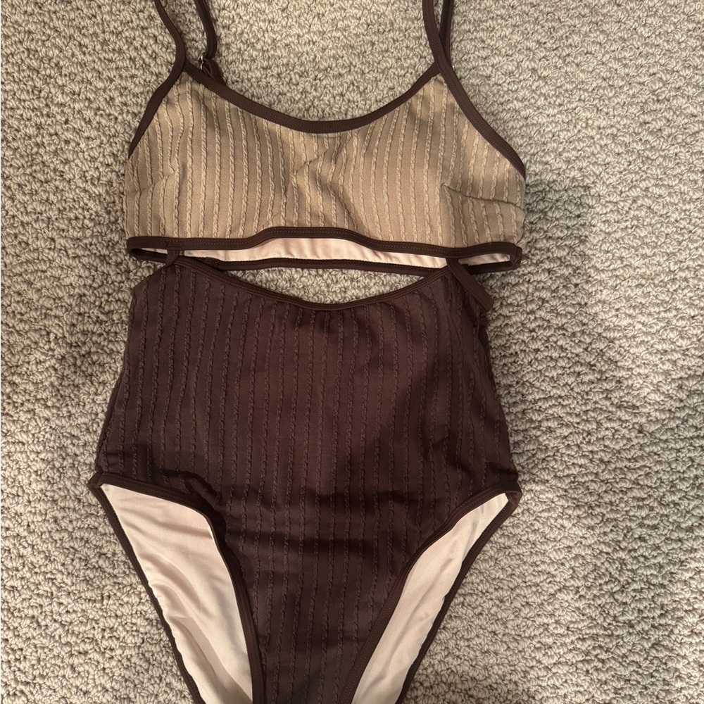 Stylish Brown Women’s One Piece Swimsuit